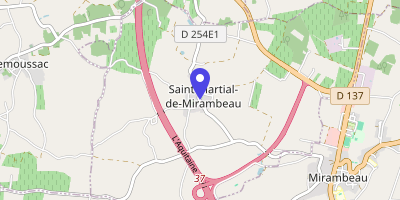 Carte OpenStreetMap — 10 rue du Bourg, Saint-Martial-de-Mirambeau