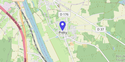 Carte OpenStreetMap — 1 place de l'Église, Préty