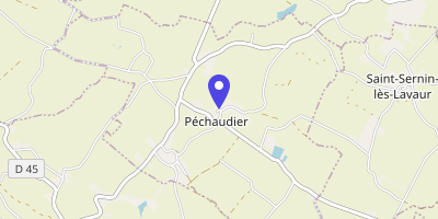 Carte OpenStreetMap — 8 place de la Mairie, Péchaudier