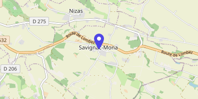 Carte OpenStreetMap — 11 rue de la Mairie, Savignac-Mona