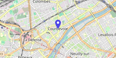Carte OpenStreetMap — 2 place de l'Hôtel-de-Ville, Courbevoie