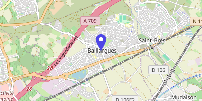 Carte OpenStreetMap — Place du 14-Juillet, Baillargues