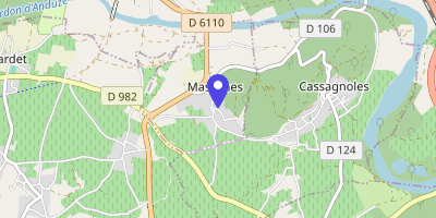 Carte OpenStreetMap — 1 place de la Mairie, Massanes