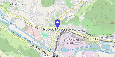 Carte OpenStreetMap — 1 rue Capitaine-Caillon, Neuves-Maisons