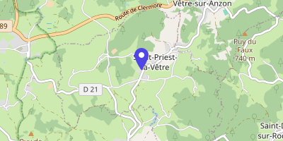 Carte OpenStreetMap — 33 route du Bourg, Saint-Priest-la-Vêtre