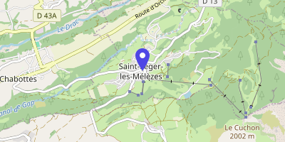 Carte OpenStreetMap — 1 Place de l'Église, Saint-Léger-les-Mélèzes