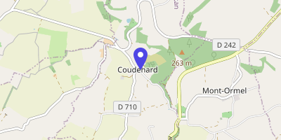 Carte OpenStreetMap — 2 place de la Mairie, Coudehard