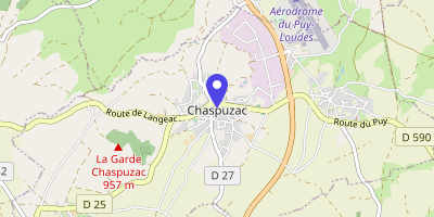Carte OpenStreetMap — 1 place de l'Église, Chaspuzac