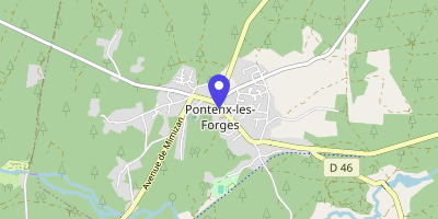 Carte OpenStreetMap — 46 place Charles-de-Gaulle, Pontenx-les-Forges