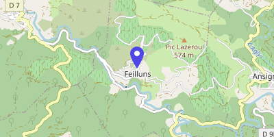 Carte OpenStreetMap — 1 place de la Mairie, Felluns