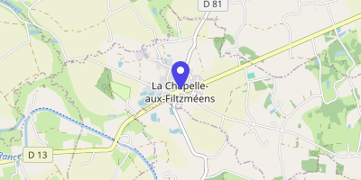 Carte OpenStreetMap — 1 place de la Mairie, La Chapelle-aux-Filtzméens