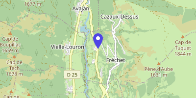 Carte OpenStreetMap — Le Village, Cazaux-Fréchet-Anéran-Camors