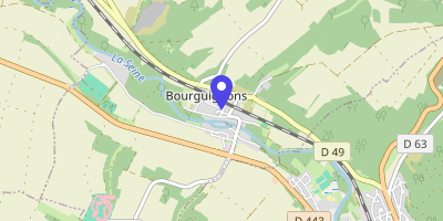 Carte OpenStreetMap — 1 rue de l'Église, Bourguignons