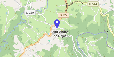Carte OpenStreetMap — 54 place de la mairie, Saint-André-de-Najac