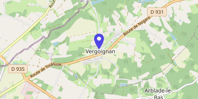 Carte OpenStreetMap — 2 chemin du Lavoir, Vergoignan