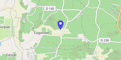 Carte OpenStreetMap — Le Bourg, Lugasson