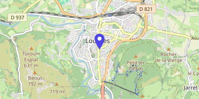 Carte OpenStreetMap — 2 rue de l'Hôtel-de-Ville, Lourdes
