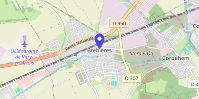 Carte OpenStreetMap — 18 place des Héros, Brebières
