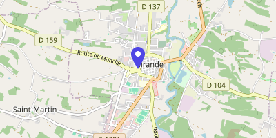 Carte OpenStreetMap — 2 boulevard Georges-Clemenceau, Mirande