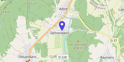 Carte OpenStreetMap — 2 rue de Montbéliard, Semondans