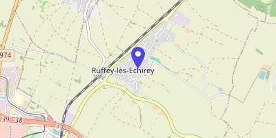 Carte OpenStreetMap — 1 place du Souvenir, Ruffey-lès-Echirey