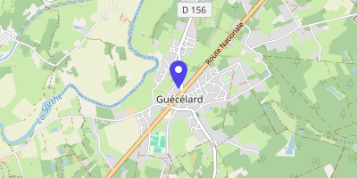 Carte OpenStreetMap — 2 place du Gué, Guécélard