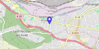 Carte OpenStreetMap — 1 place François-Mitterrand, Serémange-Erzange