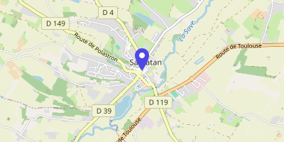 Carte OpenStreetMap — 2 place de la Fontaine, Samatan