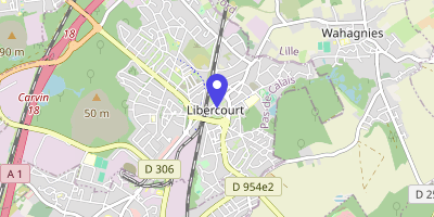 Carte OpenStreetMap — 1 place de l'Hôtel-de-Ville, Libercourt