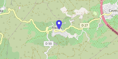 Carte OpenStreetMap — 8 place de la Fontaine, Treilles