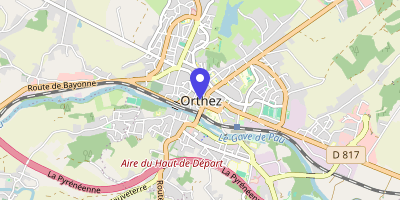 Carte OpenStreetMap — 1 place d'Armes, Orthez Cedex