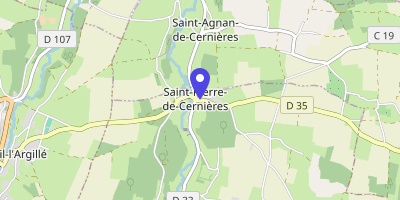 Carte OpenStreetMap — 1 rue de l'Église, Saint-Pierre-de-Cernières