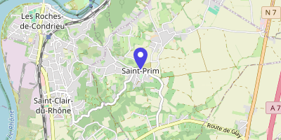Carte OpenStreetMap — 153 rue du Village, Saint-Prim
