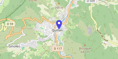 Carte OpenStreetMap — 17 rue de la Mairie, Quillan