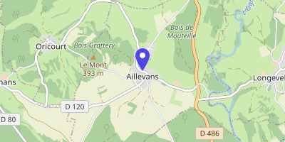 Carte OpenStreetMap — 1 place de la Mairie, Aillevans