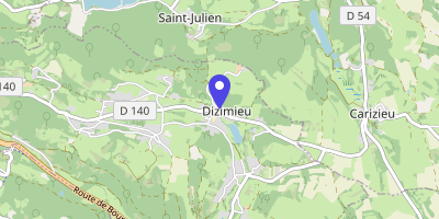 Carte OpenStreetMap — 55 rue de l'Église, Dizimieu