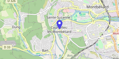 Carte OpenStreetMap — 10 rue de Voujeaucourt, Courcelles-lès-Montbéliard