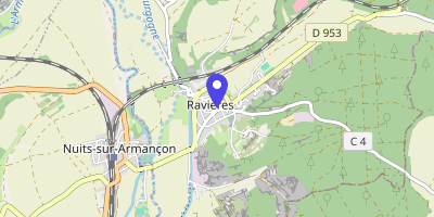 Carte OpenStreetMap — 12 place de l'Hôtel-de-Ville, Ravières