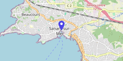 Carte OpenStreetMap — 1 place de la République, Sanary-sur-Mer