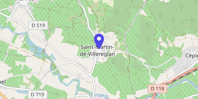 Carte OpenStreetMap — Place Eugène-Marcerou, Saint-Martin-de-Villereglan