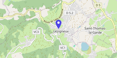 Carte OpenStreetMap — 1 place de la Mairie, Lézigneux