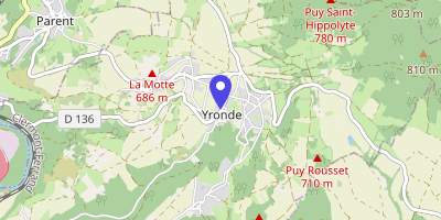 Carte OpenStreetMap — 1 rue Principale-Yronde, Yronde-et-Buron