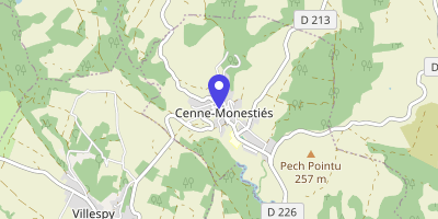 Carte OpenStreetMap — 10 bis rue de la Mairie, Cenne-Monestiés