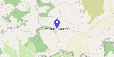 Carte OpenStreetMap — 9 place de l'église, Lescouët-Gouarec