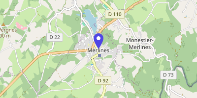 Carte OpenStreetMap — 1 place de la République, Merlines
