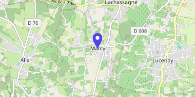 Carte OpenStreetMap — 10 place de l'Église, Marcy