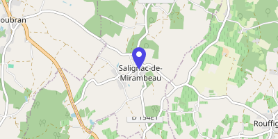 Carte OpenStreetMap — 1 Place de le Mairie, Salignac-de-Mirambeau