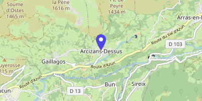 Carte OpenStreetMap — Place de la Mairie, Arcizans-Dessus