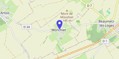 Carte OpenStreetMap — 1 rue Principale, Monchiet