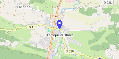 Carte OpenStreetMap — 32 rue de l'Hôtel-de-Ville, Laroque-d'Olmes